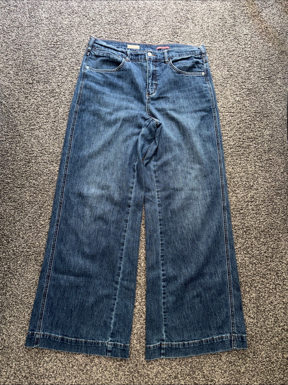 Pilcro Anthropologie Wide-Leg Denim Jeans Dark Blue Size 30